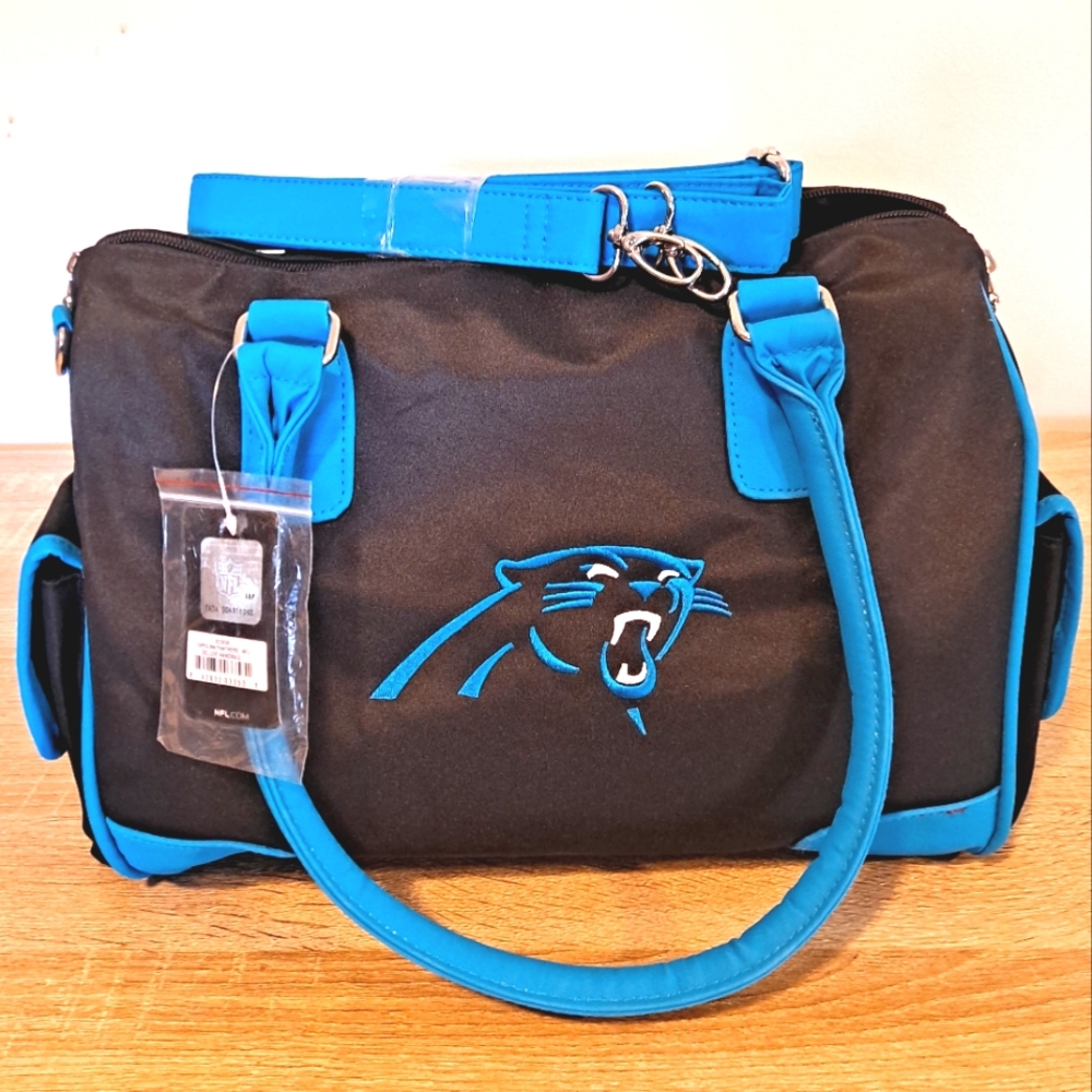 👀 💙 NFL Carolina Panther's Deluxe Handbag nwt - Picture 7 of 13